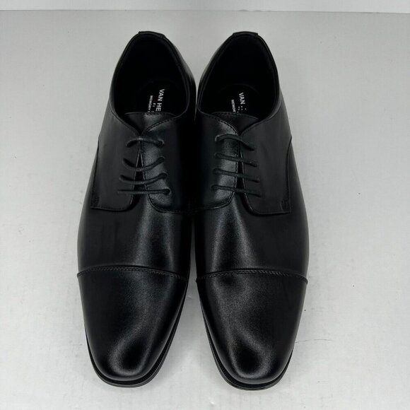 Van Heusen Mens TRKW Black Oxford Leather Almond Toe Size 10.5W Dress Shoes main image 8